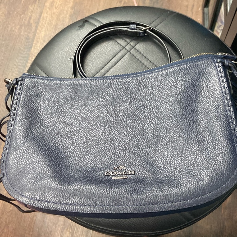 Coach dark navy blue  Crossbody Bag with Fringe - Picture 2 of 14